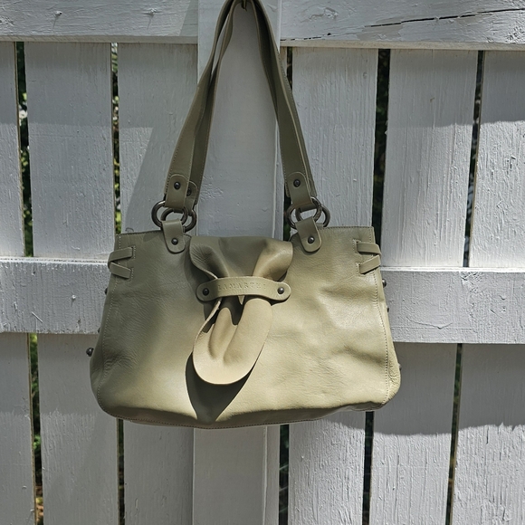 Lamarthe beige leather shoulder bag - Picture 2 of 14
